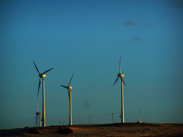 Turbinas eólica de Porto das Dunas, Aquiraz, Ceará. Crédito: Lia Bravo
